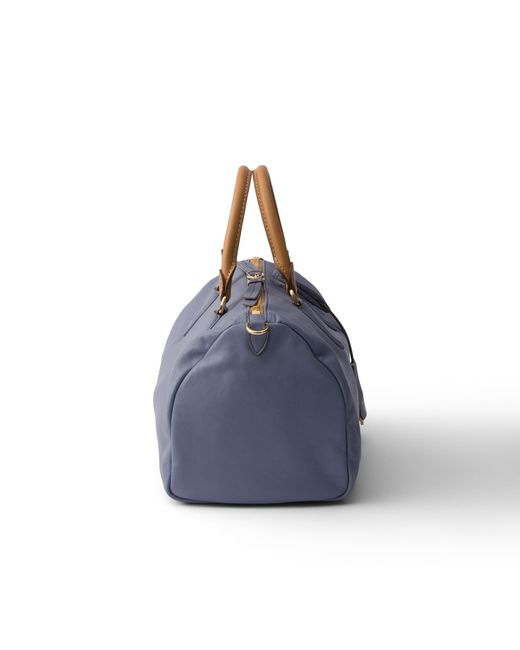 Prada Blue Evasion Large Leather Top-Handle Bag, Aviation
