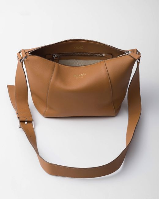 Prada Schultertasche Aus Leder in Brown für Herren