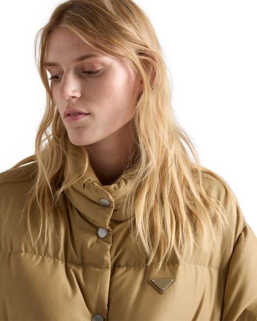 Chaqueta De Plumón De Tejido Técnico De Peso Medio, Mujer, Talla Prada de color Natural
