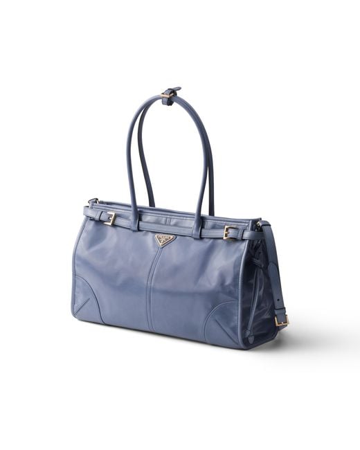 Prada Blue Bonnie Large Leather Handbag, Aviation