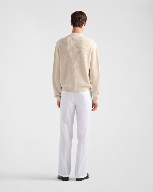 Prada White Linen Pants for men