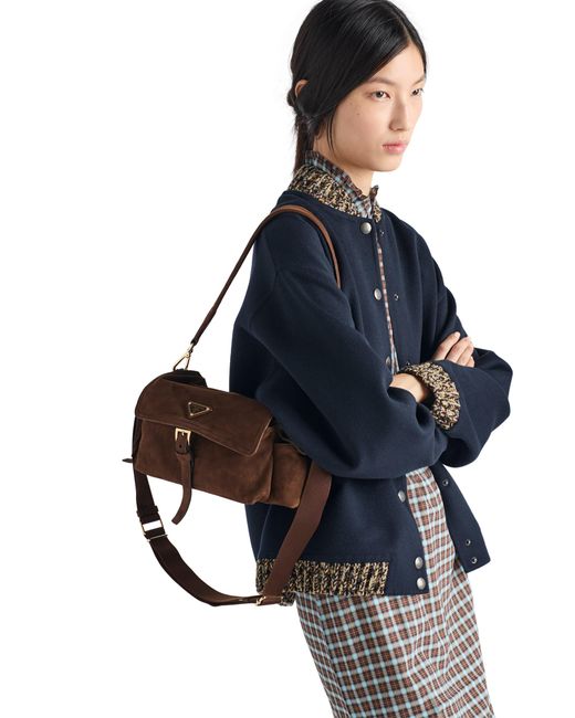 Prada Blue Wool-Cashmere Bomber Jacket