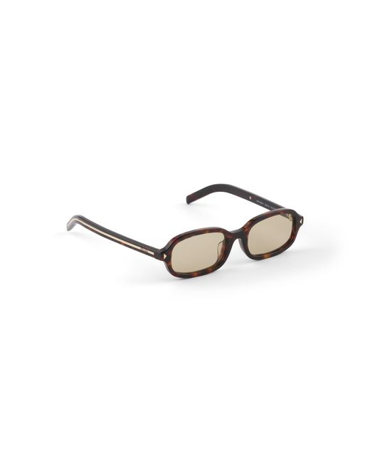 Prada White Sunglasses With The Iconic Metal Plaque