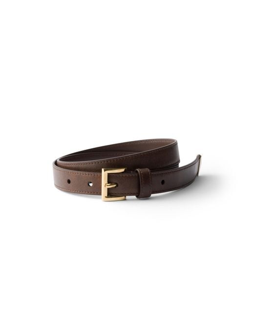 Prada White Leather Belt