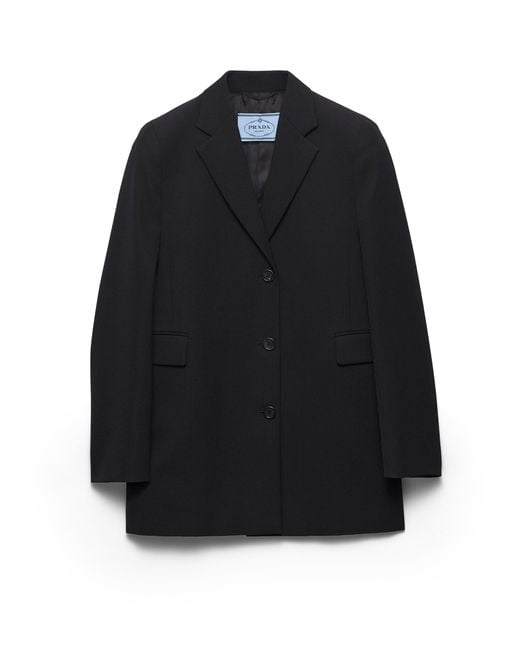 Prada Black Single-Breasted Gabardine Jacket