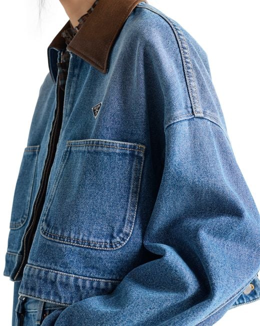 Prada Blue Cropped Denim Jacket
