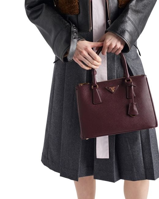 Prada Purple Galleria Medium Saffiano Leather Bag, Burgundy