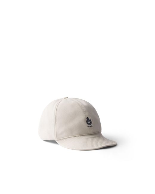 Prada White Old Piqué Baseball Cap for men