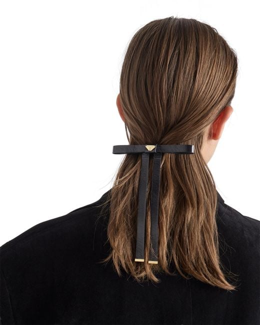 Prada White Leather Hair Clip
