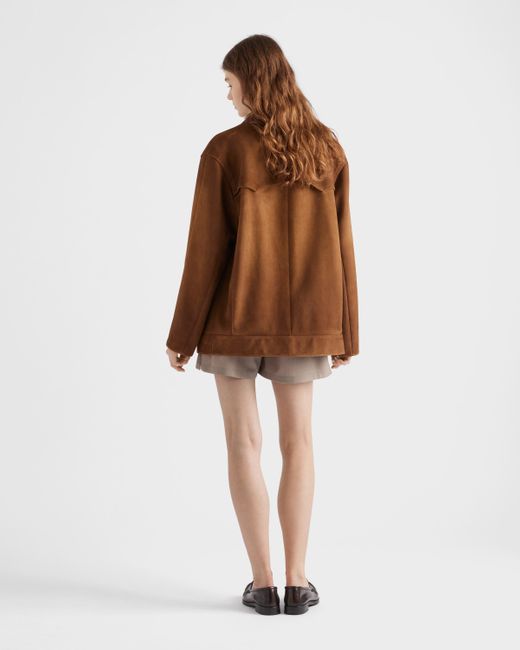 Prada Brown Jacke Aus Wildleder