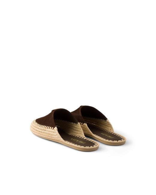 Prada Brown Suede Mules