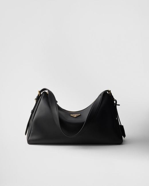 【PRADA】BIG SALE ★Aimee レザー ショルダーバッグ Prada Large Calf Leather Aimée Shoulder Bag in Black | Lyst