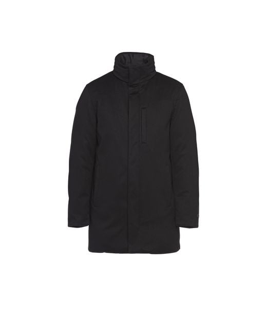 Prada Black Long Cashmere Puffer Jacket for men