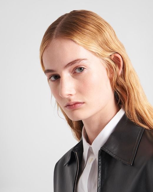 Prada Black Jacke Aus Leder