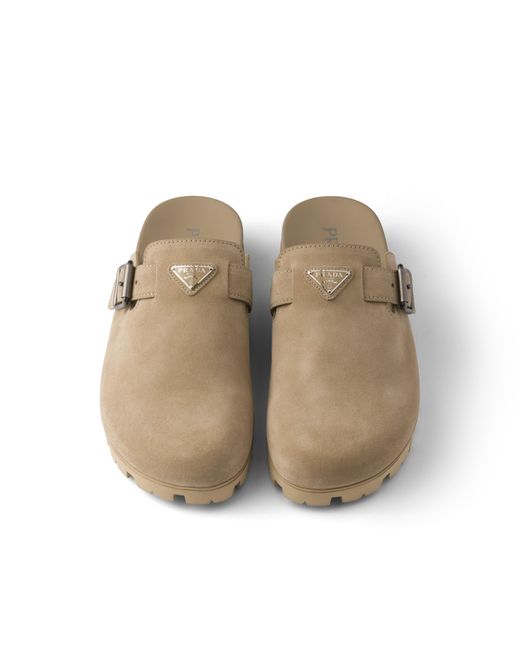 Prada Multicolor Suede Mules, Desert for men