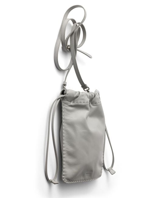 Prada Gray Nappa Leather Smartphone Pouch