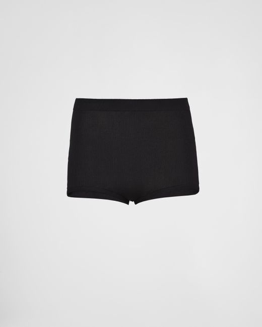 Prada Black Silk Shorts