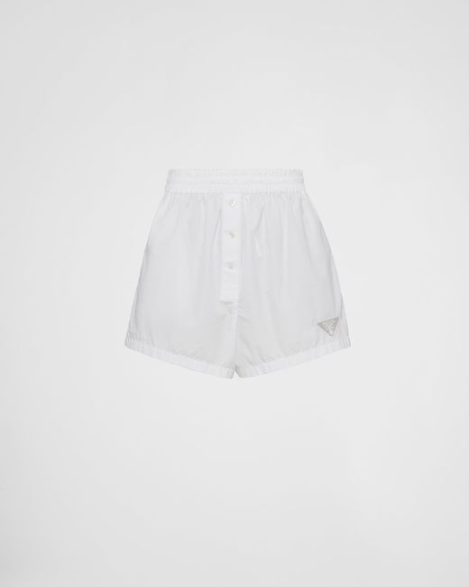Prada White Shorts Aus Popeline