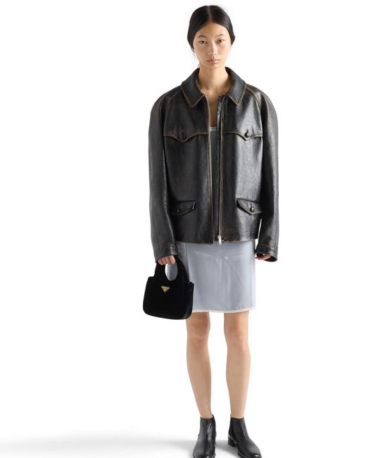 Prada Black Padded Velvet Mini Handbag