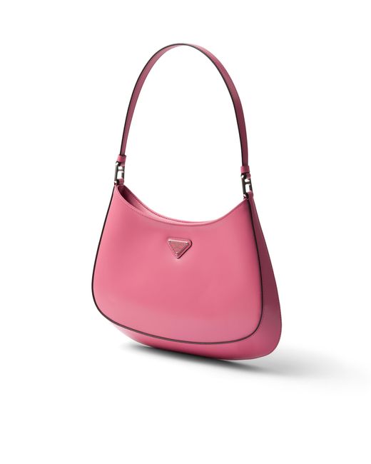 Prada Pink Cleo Brushed Leather Shoulder Bag