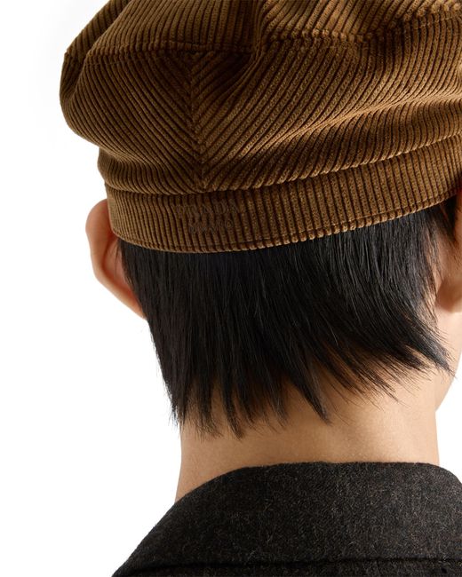 Prada Brown Corduroy Newsboy Cap for men