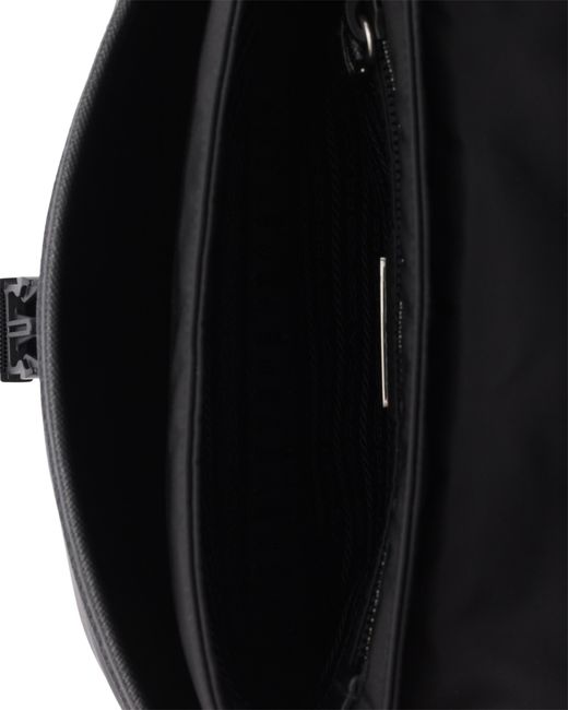 Prada Black Re-Nylon And Saffiano Leather Crossbody Bag for men