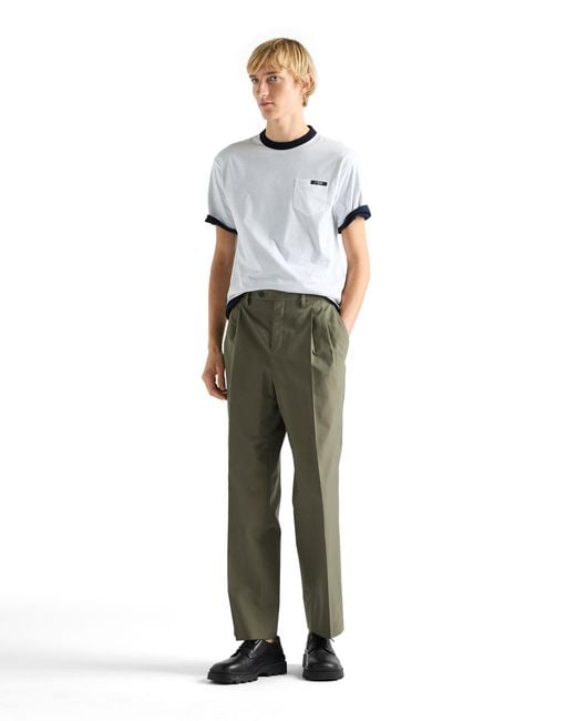 Prada White Reversible Cotton T-Shirt for men