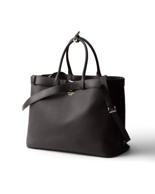 Bolso Buckle De Piel Con Cinturón, Hombre Prada de hombre de color Black