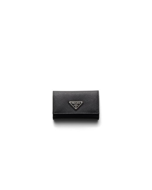 Prada White Saffiano Leather Key Case