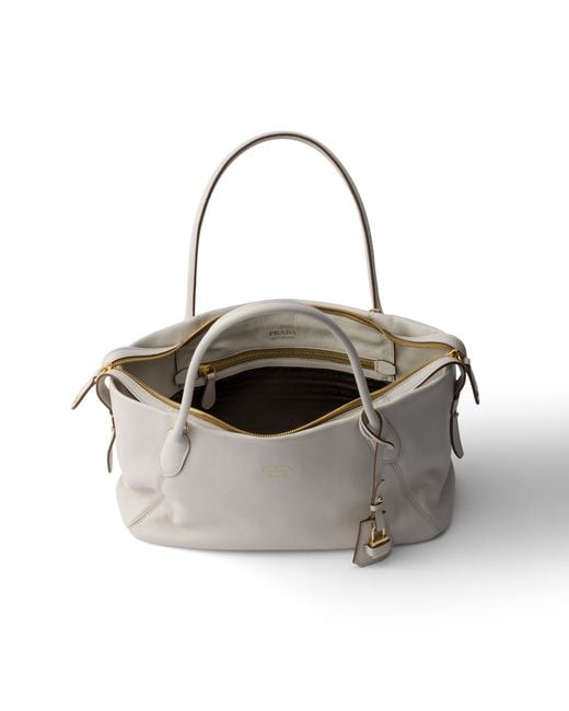 Borsa Shopping Ouvert Large di Prada in Gray