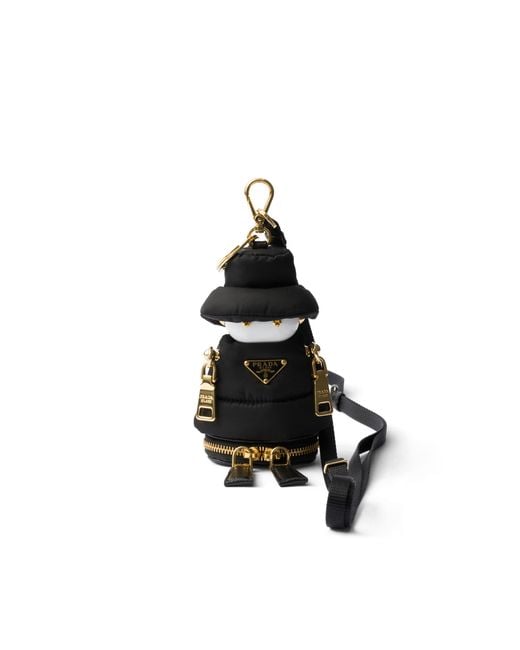 Prada White Soft Robot Re-Nylon Keychain Charm