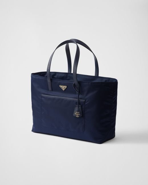 Grand Cabas Re-Edition 1978 En Re-Nylon Et Cuir Saffiano Prada en coloris Blue