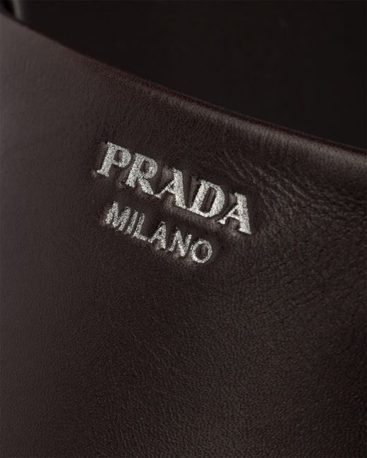 Prada White Leather Slides, Dark for men