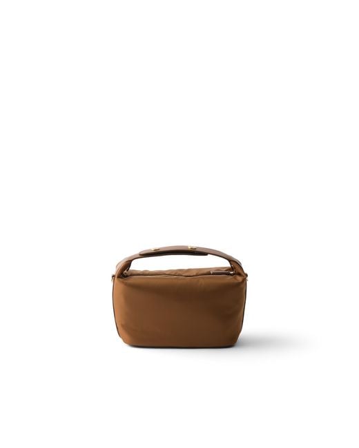 Prada White Chérie Re-Nylon Mini-Bag, Brandy