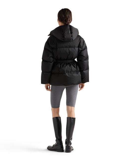 Prada Black Re-Nylon Hooded Down Jacket
