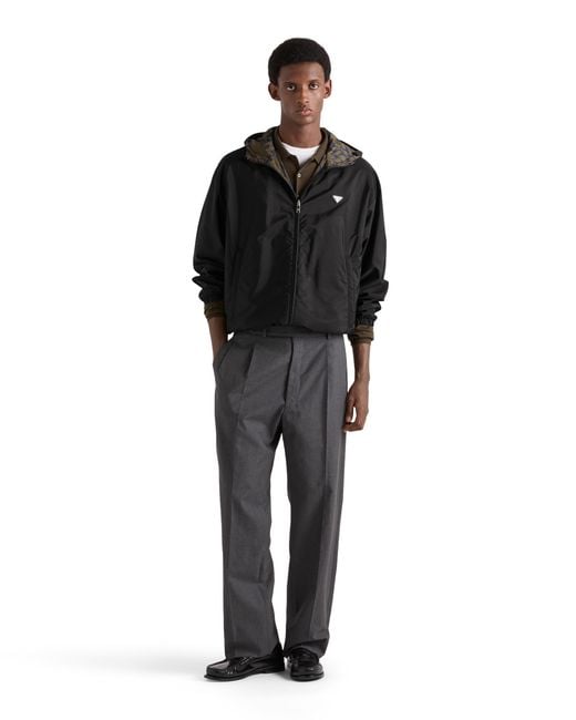 Prada Black Reversible Re-Nylon Jacket, /Forest for men