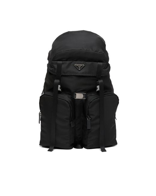 Prada Black Re-Nylon And Saffiano Leather Backpack for men