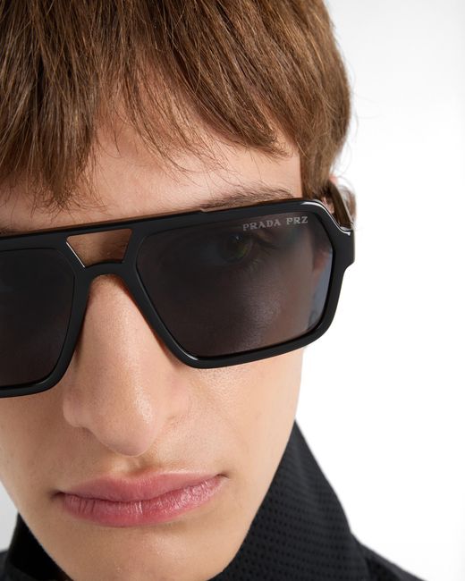 Prada Blue Linea Rossa Sunglasses, Lens for men