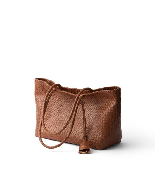 Prada Brown Large Leather Tote Bag