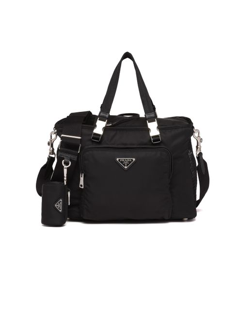 Prada Black Re-nylon And Saffiano Leather Pet Bag for men