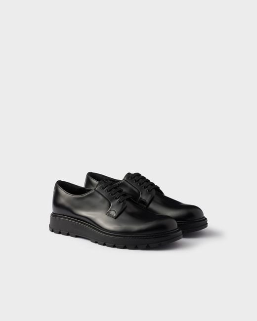Scarpe Stringate di Prada in Black da Uomo