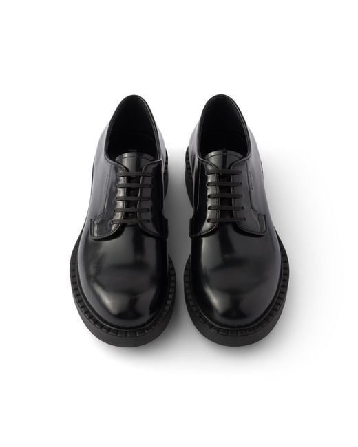 Scarpe Stringate Chocolate di Prada in Black da Uomo