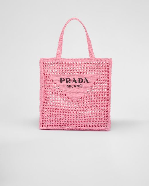 Prada Pink Crochet Tote Bag