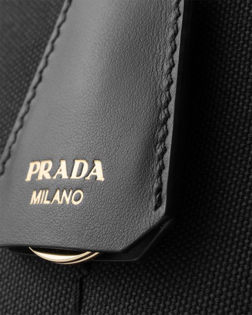 Prada Black Jardinière Small Cotton Canvas Bag