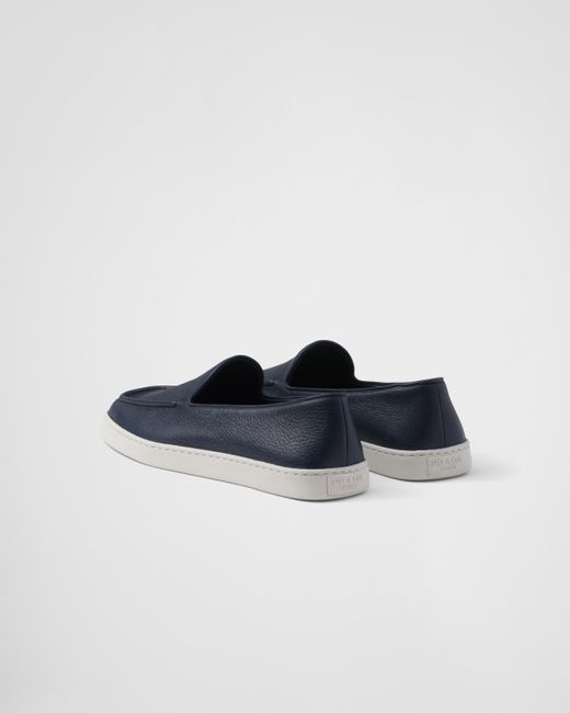 Prada Blue Leather Loafers for men