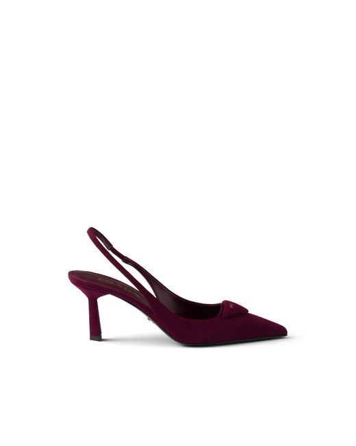 Prada Purple Suede Slingback Pumps