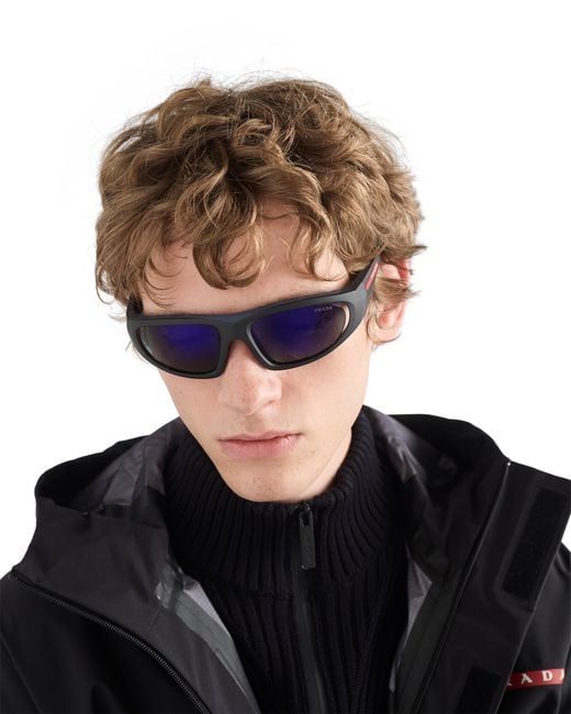 Prada Blue Linea Rossa Active Sunglasses for men