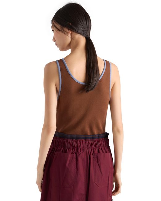 Prada Brown Old Cotton Tank Top, Tobacco/Steel