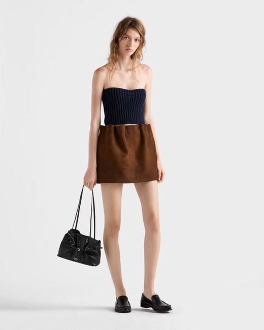 Prada Brown Suede Miniskirt