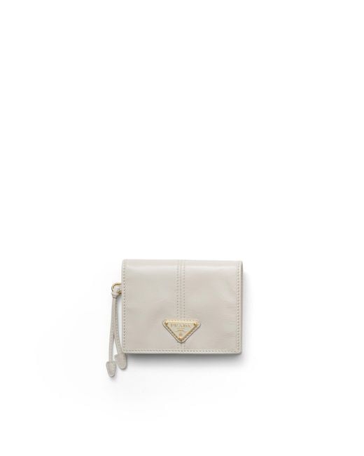 Prada White Small Leather Wallet